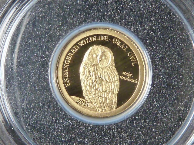 500 Togrog 2011 Endangered Wildlife, Au 999/1000, 0,5g, průměr 11 mm