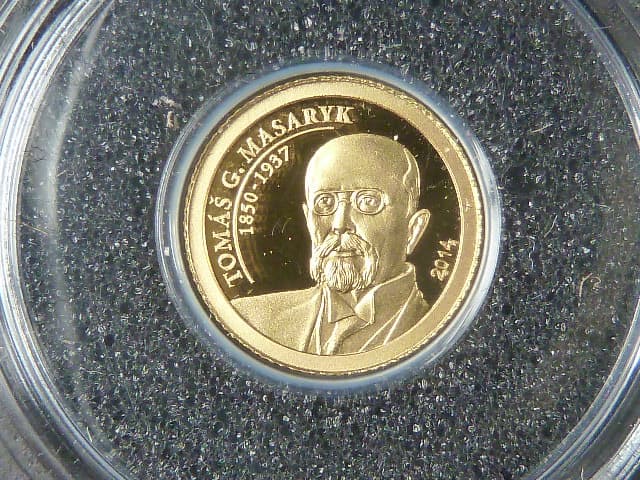 1 Dolar 2014 T.G.Masaryk, Au 999/1000, 0,5g, průměr 11 mm