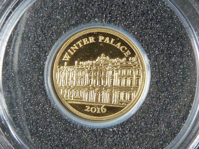 100 Francs 2016 - Winter palace, Au 0,999, 0,5g, průměr 11 mm
