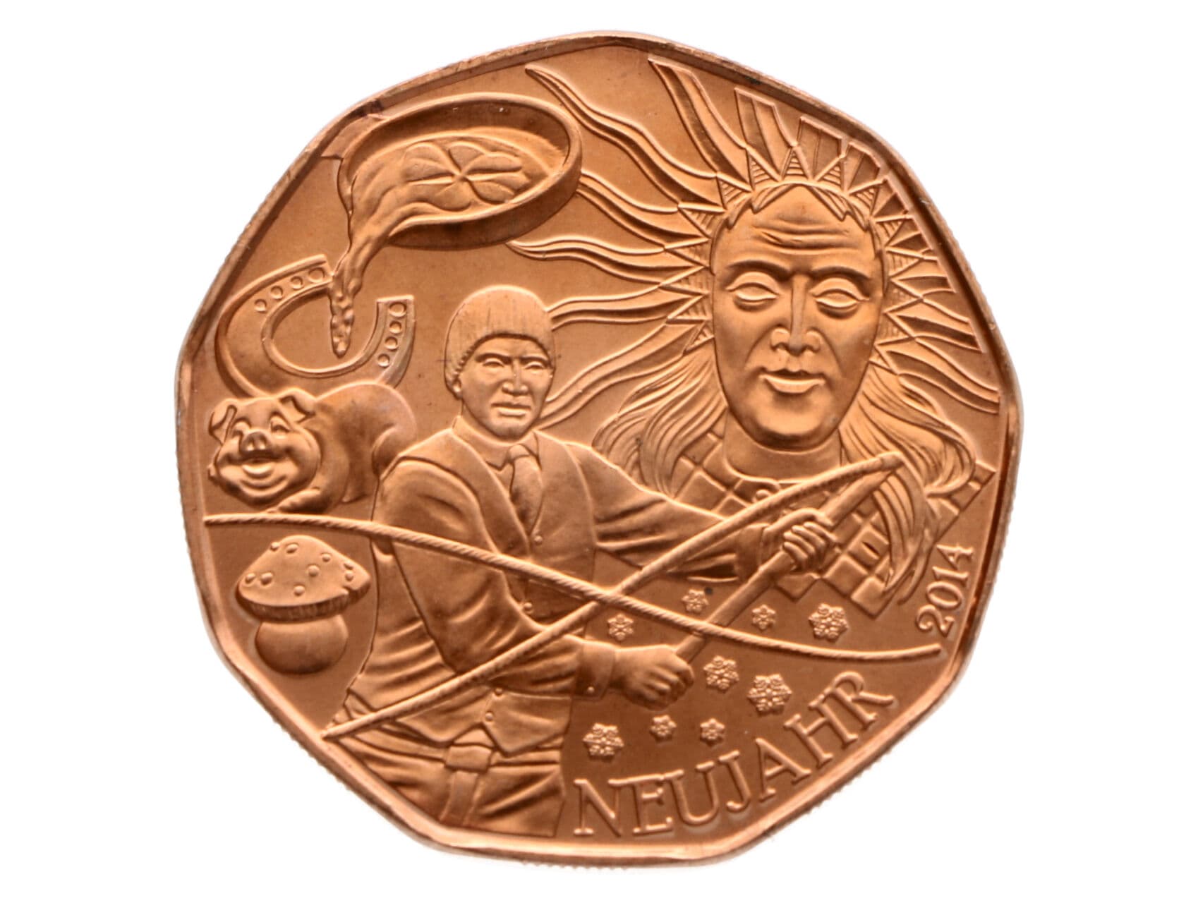 5 Euro 2014, Neujahr, Cu_