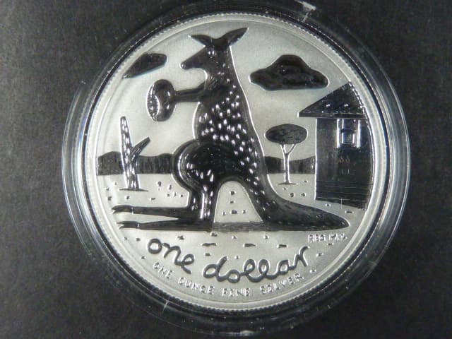 1 Dollar - 1 Oz Ag - Kangaroo 2008, kvalita proof, Ag 0.999, 31,1g, KM 1061