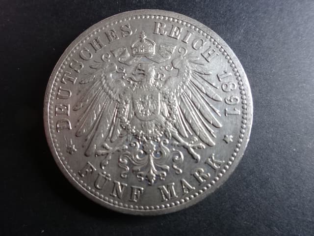 Baden, Friedrich I (1852-1907), 5 Mark 1891 G, J. 29, KM. 268