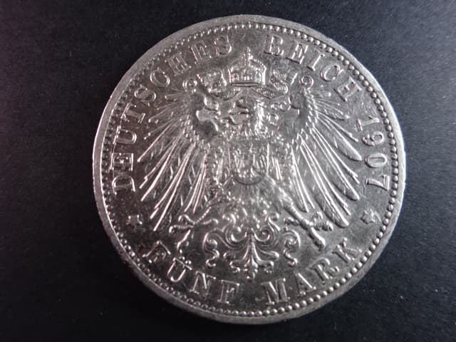 Baden, Friedrich I (1852-1907), 5 Mark 1907 G, J. 33, KM. 274
