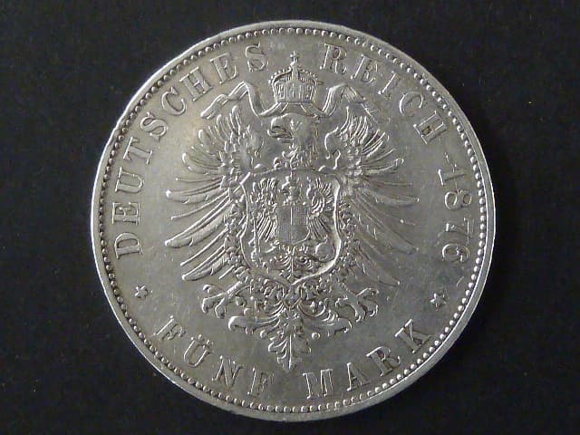 Bayern, Ludwig II (1864-1886), 5 Mark 1876 D, J. 42, KM. 896