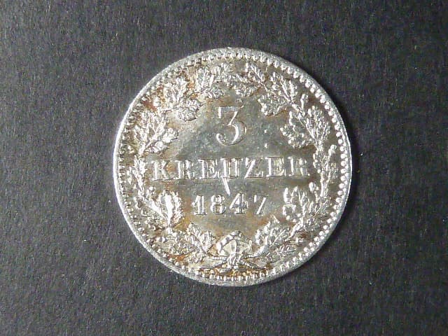 Bayern, Ludwig I, 3 Kreuzer 1847, KM. 800