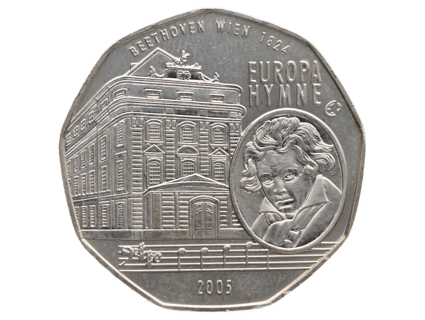 5 Euro 2005, hymna Evropské unie, 0.800 Ag, 10g_