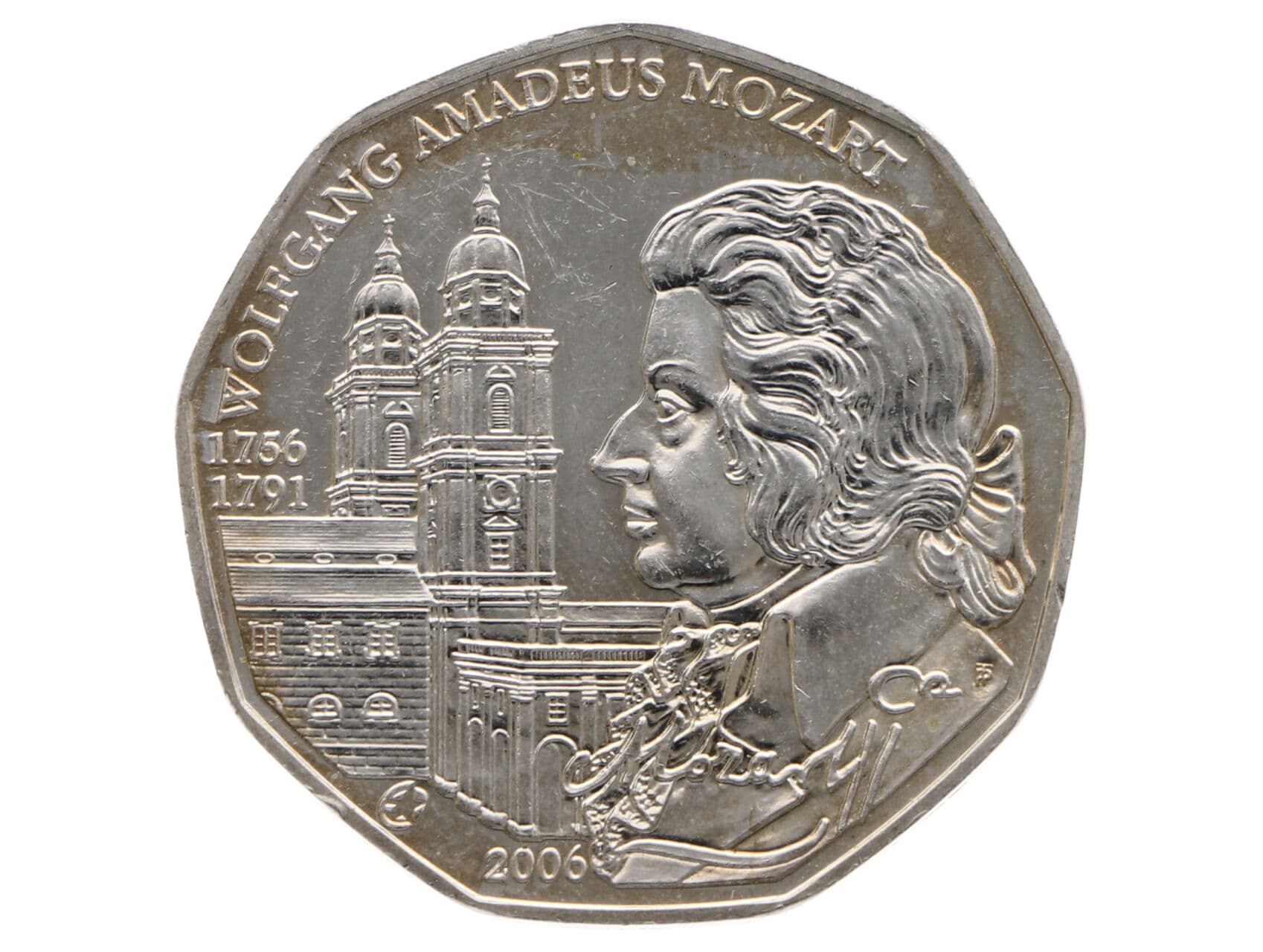 5 Euro 2006, 250. výročí Wolfgang Amadeus Mozarta, 0.800, 10g_