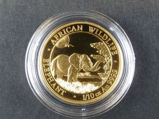 100 Shillings 2019 - 1/10 OZ Ag - sloni, kvalita proof, Au 999/1000