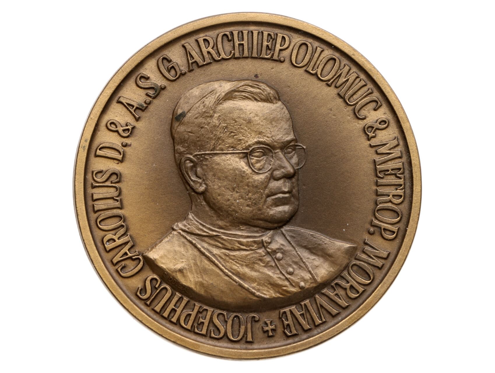 Olomouc arcibiskupství, Josef Karel Matocha - Intronizační medaile 1948, bronz, průměr 50 mm_