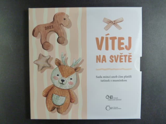 sada 2023 s motivem narození dítěte + žeton, náklad 9400 ks
