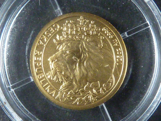 5 Dollars 2021 Zlatá 1/25 OZ investiční mince Český lev standart