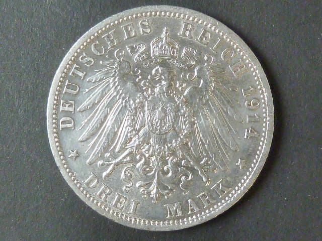 Prusko, Wilhelm II (1888-1918), 3 Mark 1914, J. 113