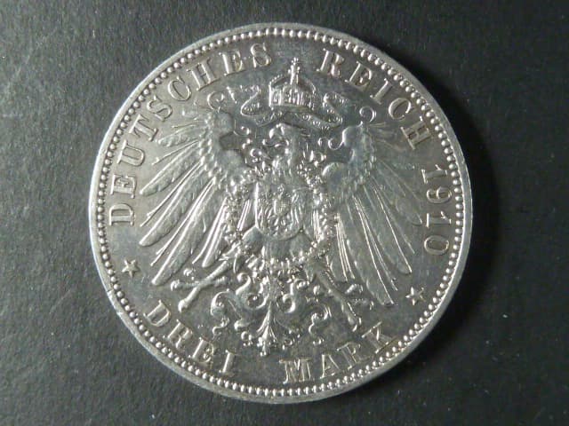 Sasko, Friedrich August III. (1904-1918), 3 Mark 19010 E, J.135