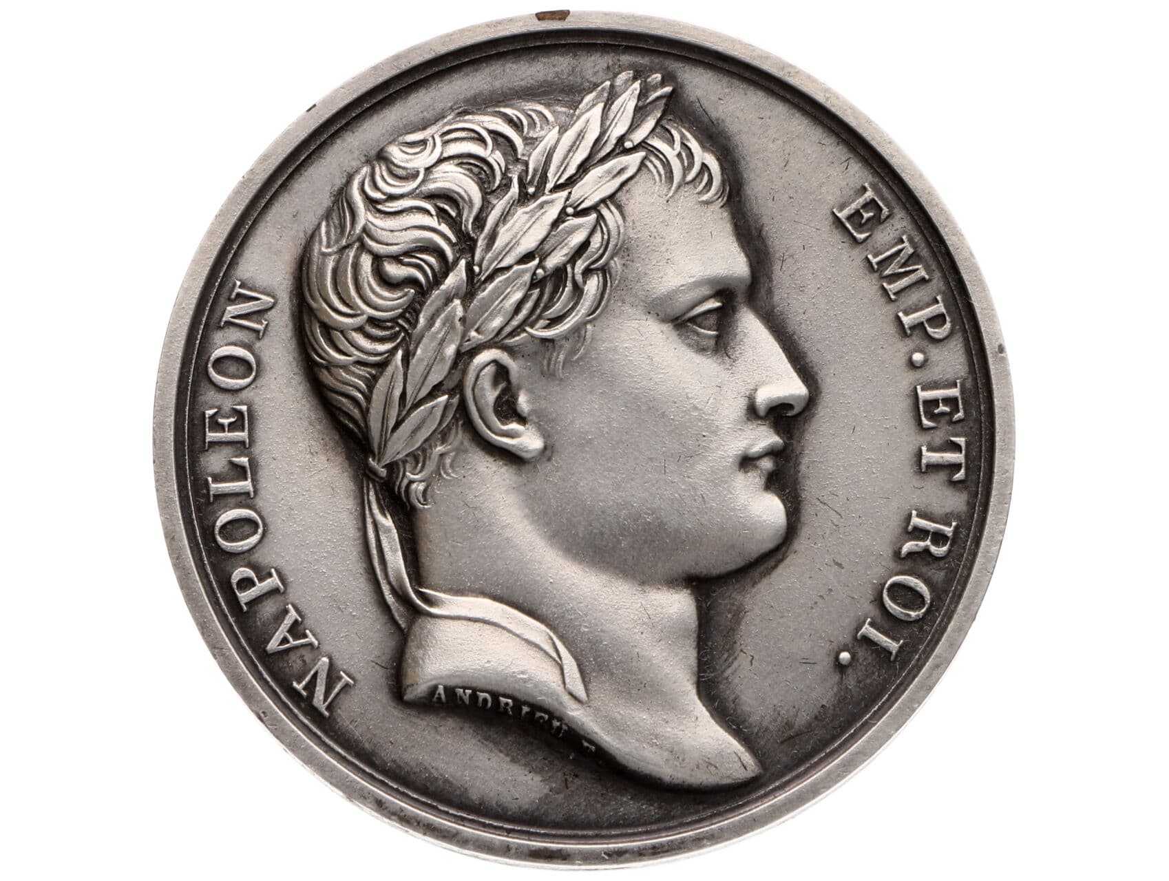 Napoleon Bonaparte 1769-1821 - AE postříbřená medaile k dobytí Moskvy 1812, Postříbřený bronz 41 mm, 44,92 g., signováno Andrieu F., ražba po r. 1880, na hraně značeno Br