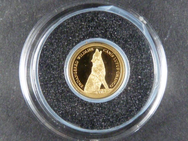 Mongolsko, 500 Togrog 2013, Au 999/1000, 0,5g, průměr 11 mm, z cyklu nejmenší zlaté mince světa