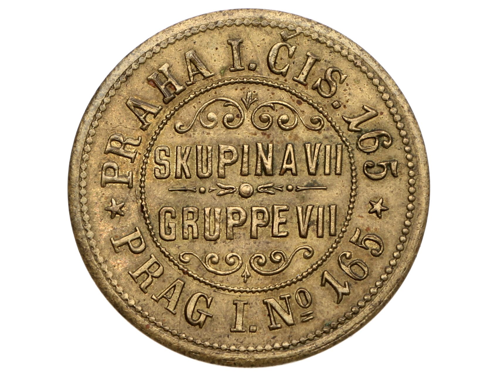 Reklamní žeton Kožešníka Veleby Vídeň/Praha 1891_