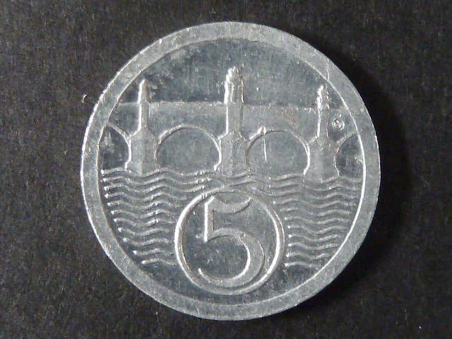 5 Haléř 1922, zkušební ražba Kremnica, průměr 20 mm, Al, O.Španiel, první odražek v návrhu měnové soustavy 1945, Chlapovič 73, 140, velmi vzácný, znalecký posudek