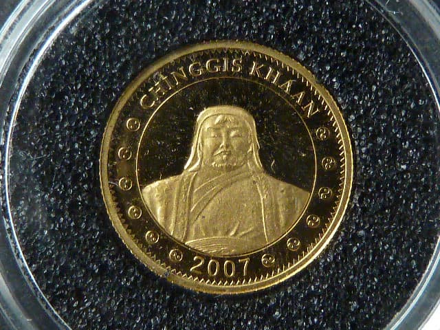 Mongolsko, 1000 Togrog 2007, Au 999/1000, 1g, z cyklu nejmenší zlaté mince světa