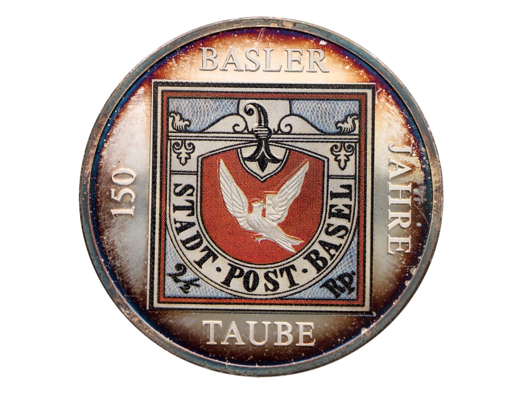 Medaile "Basilejská holubice", náklad 2000ks, 35g, 0.999 Ag, etue a certifikát_