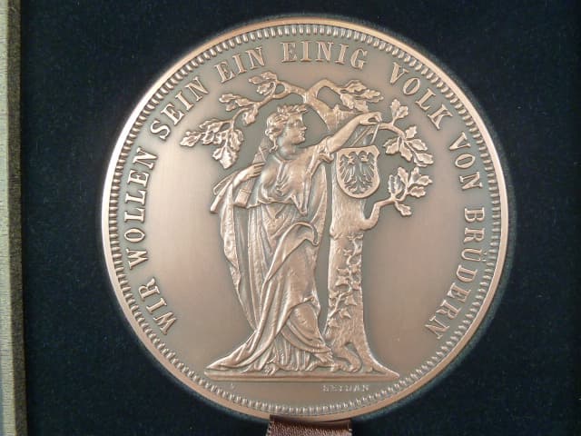 AE medaile střelby Vídeň 1868, Cu, 100 mm, 872 g, náklad 100 ks, ražba Česká mincovna 2024, etue, certifikát