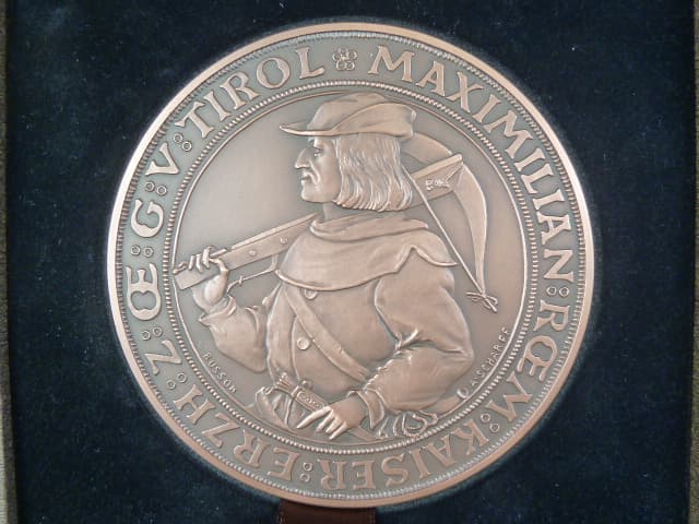 AE medaile střelby Insbruck 1885, Cu, 100 mm, 872 g, náklad 100 ks, ražba Česká mincovna 2024, etue, certifikát
