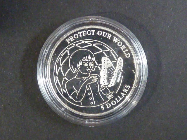5 Dollars 1992 - "Protect our world", Ag  0,999