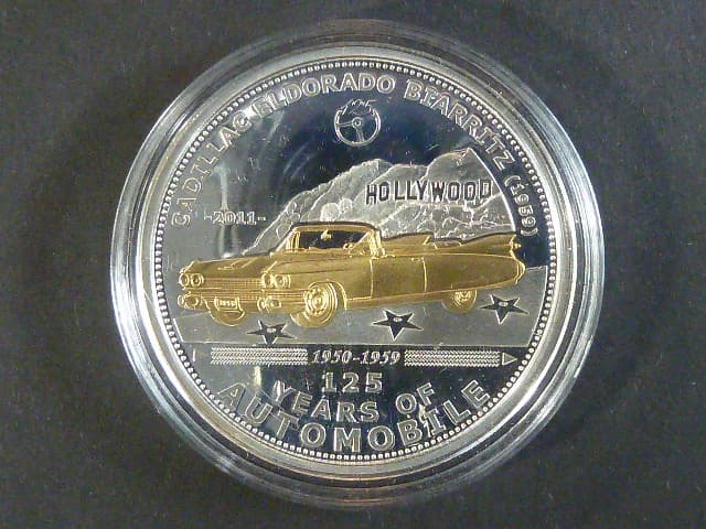 5 Dollar 2011 - 125 YEARS OF AUTOMOBILE " cadilac Eldorado, Ag 0.925, 25 g