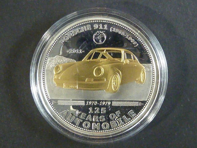 5 Dollar 2011 - 125 YEARS OF AUTOMOBILE " Porsche 911, Ag 0.925, 25 g