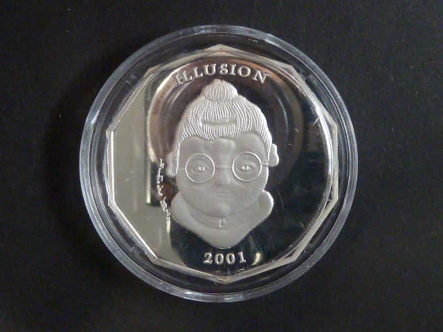 Libérie, 10 Dollars 2001 - Illusion, Ag  999/1000, 25 g