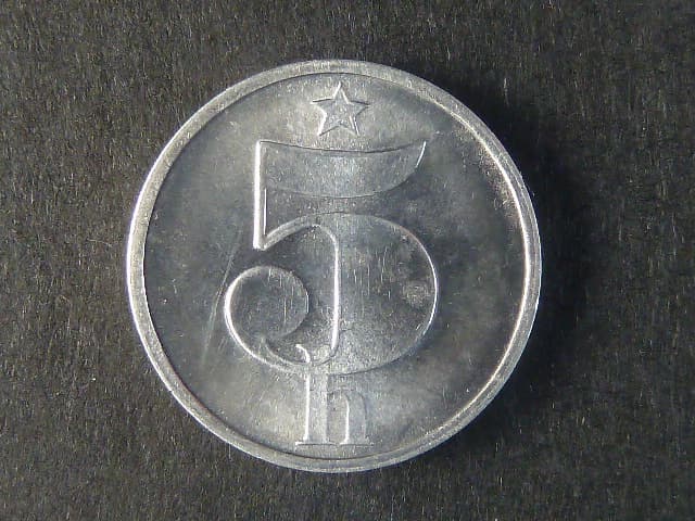 5 haléřů ČSSR 1987, bez iniciállu "D"
