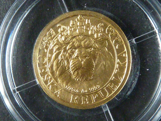 5 Dollars 2022 Zlatá 1/25 OZ investiční mince Český lev standart