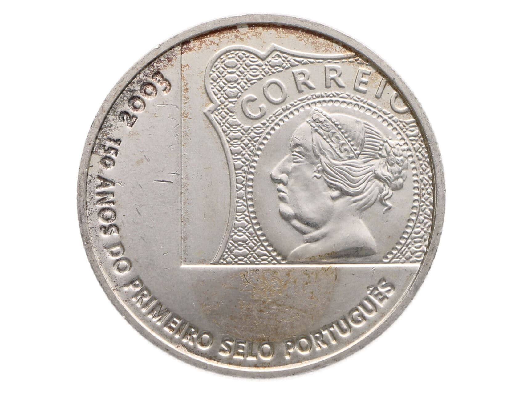5 Euro 2003 - 150. výročí první portugalské poštovní známky, 14,04g, 0.500 Ag_