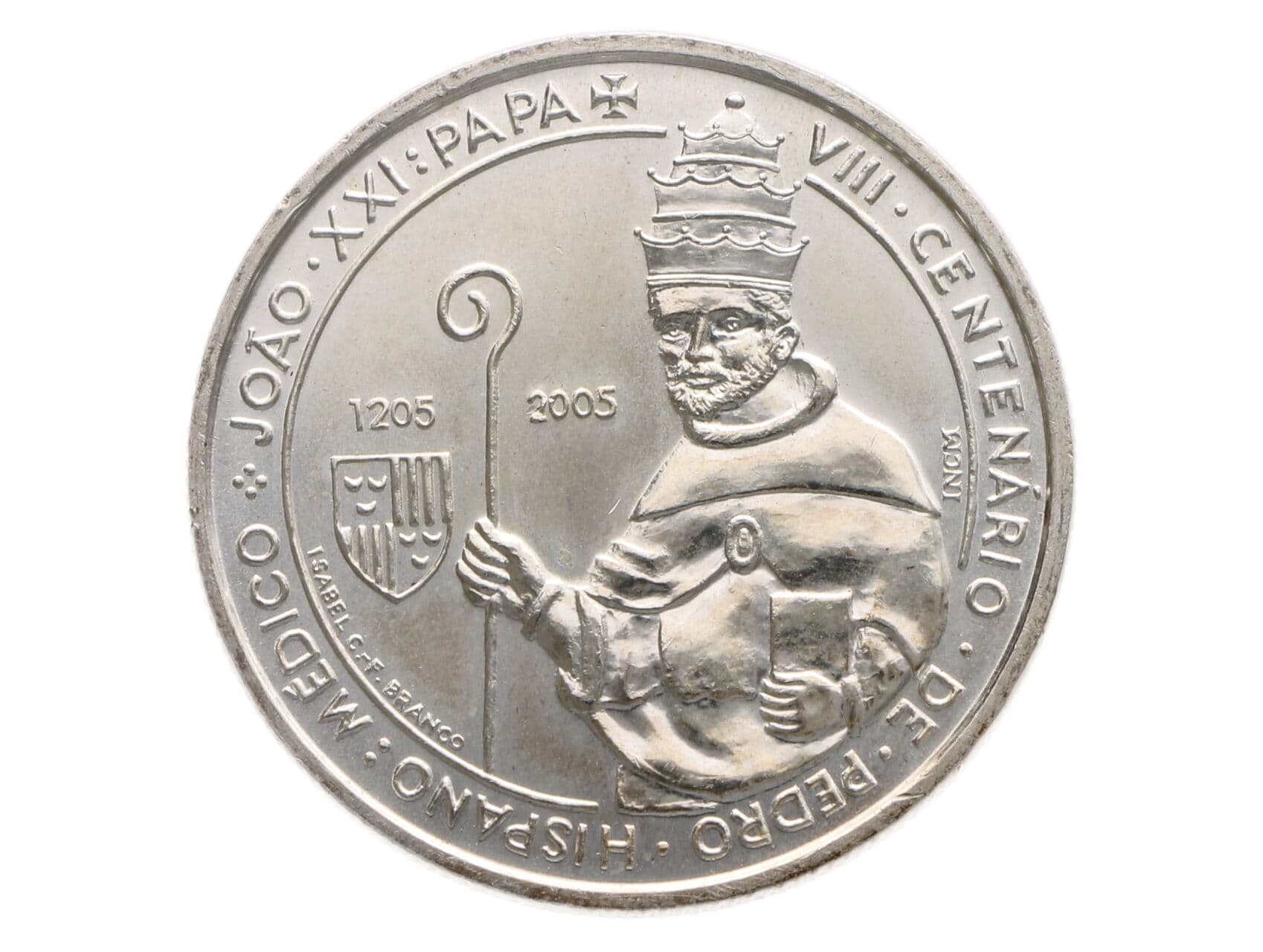 5 Euro 2005 - 800. výročí narození papeže Jana XXI, 14,04g, 0.500 Ag_