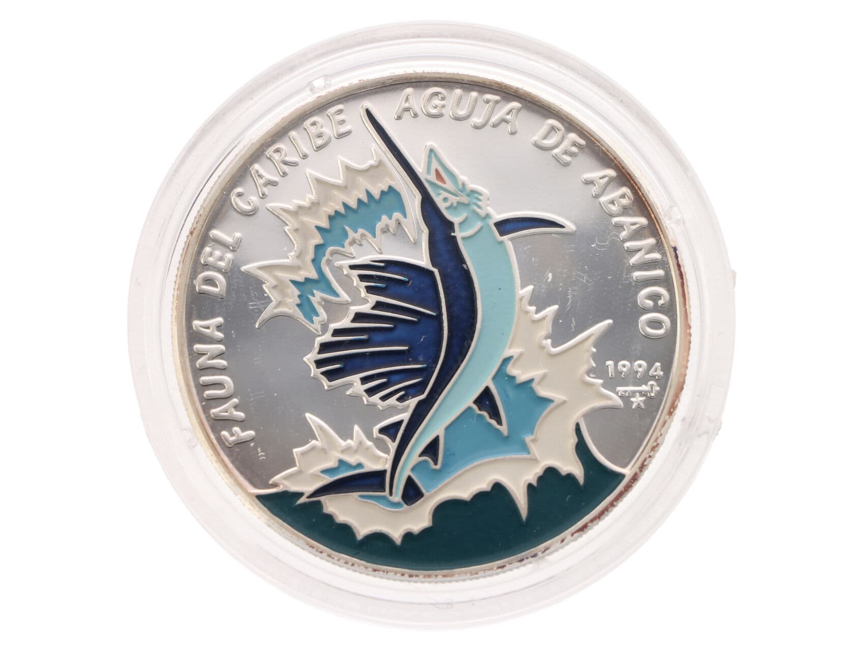 10 Peso 1994 - Karibská fauna - Plachetník, 20g, 0.999 Ag, náklad 10000Ks_