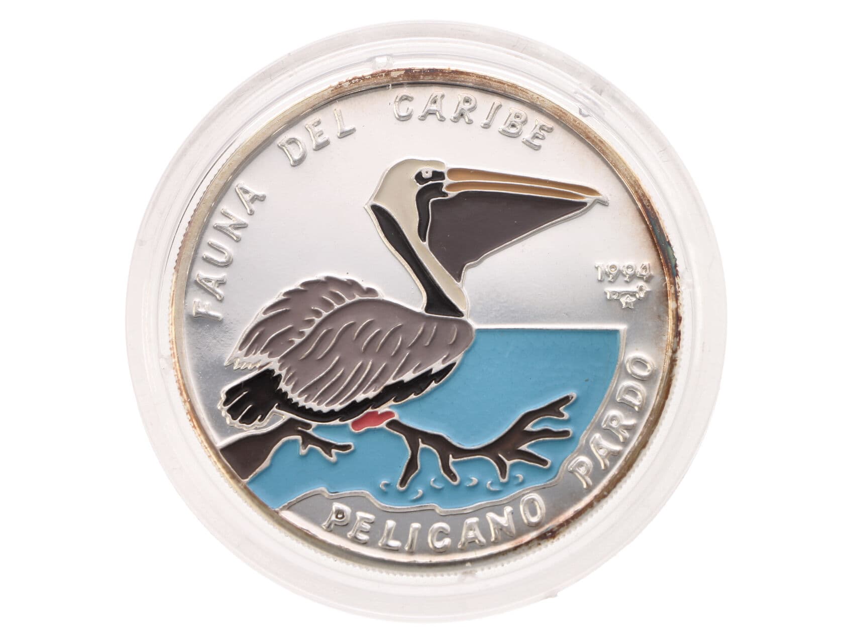 10 Peso 1994 - Karibská fauna - Pelikán, 20g, 0.999 Ag, náklad 10000ks_