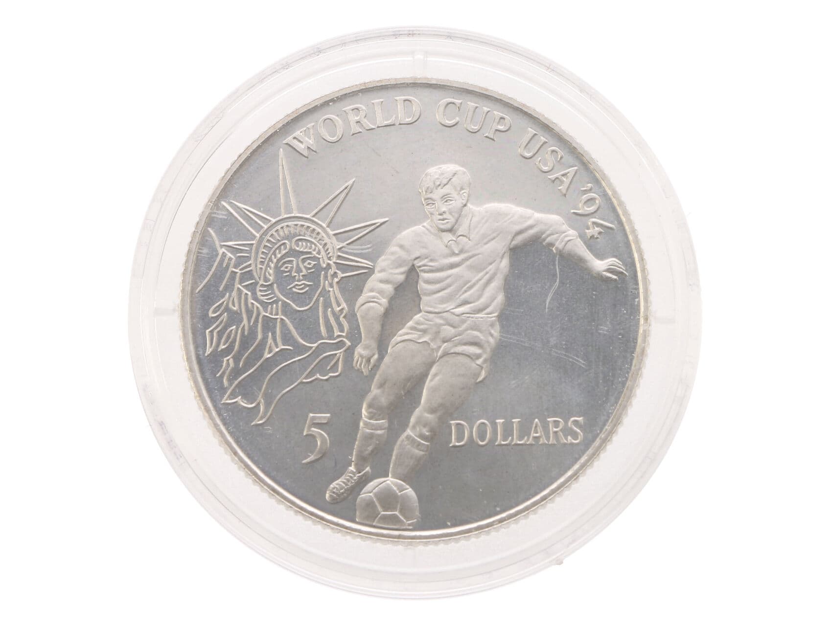 5 Dollar 1991 - Mistrovství světa v USA v roce 1994, 9,93g, 0.500 Ag_