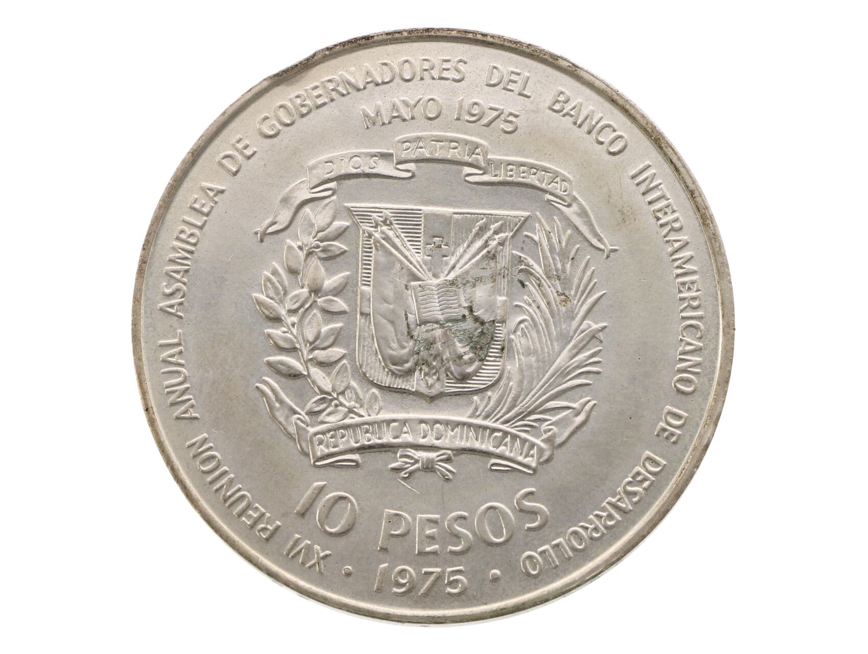 10 Peso 1975 - Mezinárodní bankovní kongres, 28g, 0.900 Ag_
