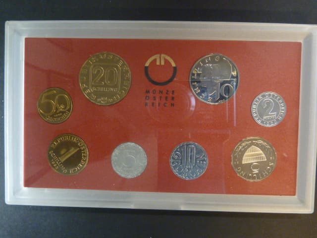 Sada oběžných mincí Rakousko 1990 proof