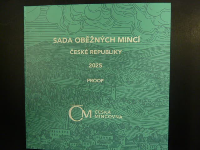 sada 2025 PROOF + Ag žeton, motiv země koruny České, náklad 1750 ks, papírový obal