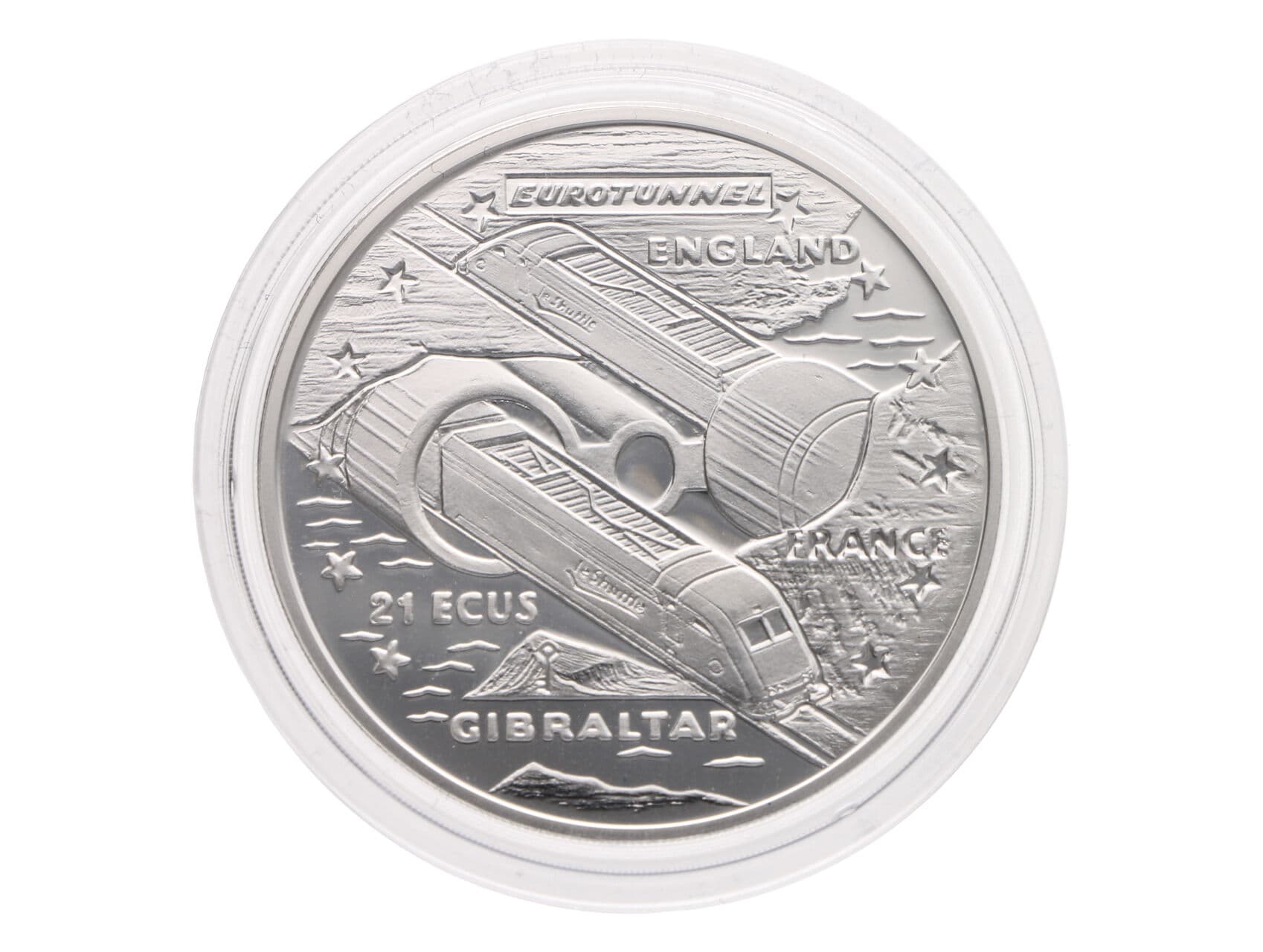21 Ecus 1993 - Výstavba Eurotunelu, 19,2g, 0.925 Ag_