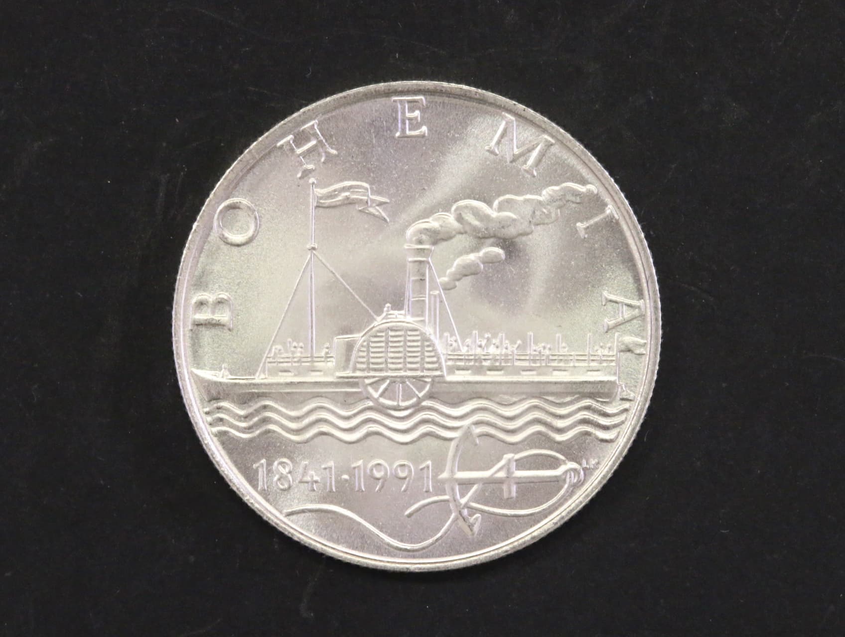 50 Kčs 1991, 150. výročí zahájení plavby prvního českého parníku Bohemia