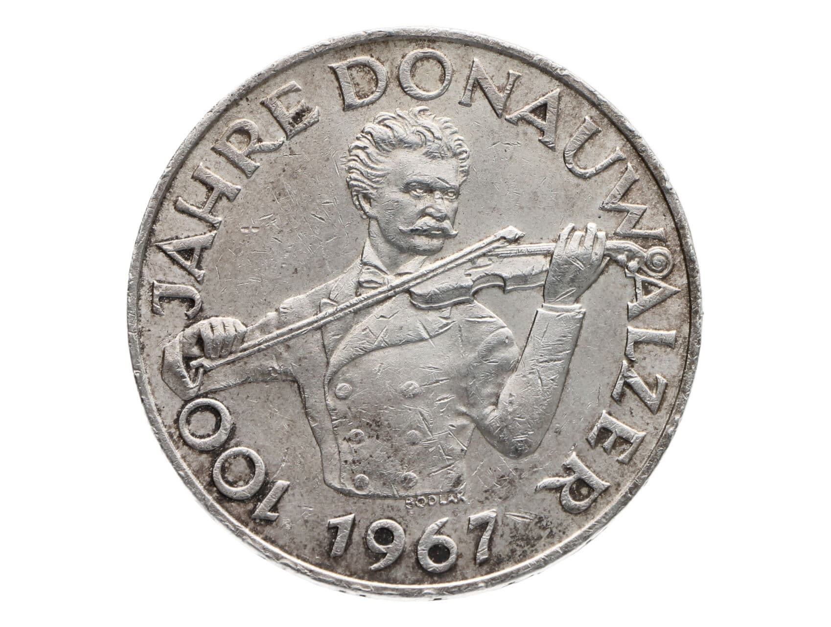 50 Schilling 1967 - 100. výročí valčíku na Modrém Dunaji_