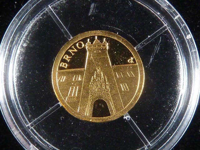5 Dollar 2017 - Brno Stará radnice, Au 999.9, 0,5 g + etue, certifikát