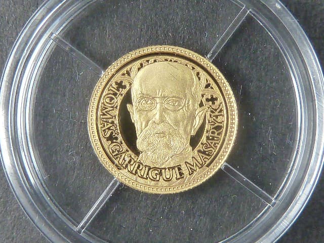 Au medaile z cyklu Největší češi - T.G.Masaryk, Au 0.585, 0,5 g, etue