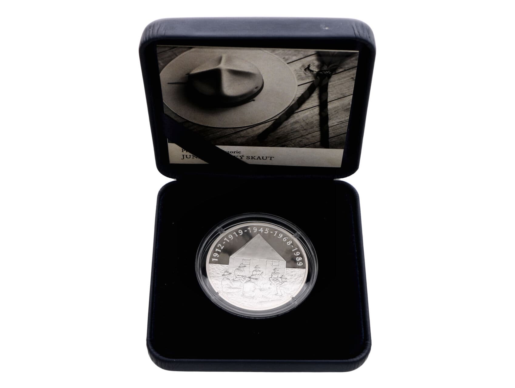 AR medaile Junák - Český skaut, 1 Oz, 0.999 Ag, náklad 500ks, etue a certifikát_