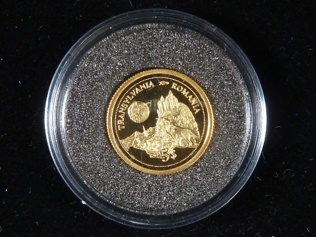 5 Dollars 2006 Transylvania, Au 585/1000, 1,25g, průměr 13,92 mm