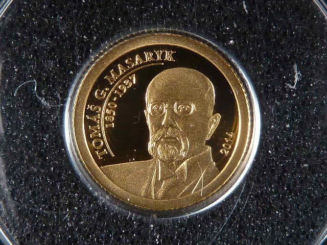 1 Dolar 2014 T.G.Masaryk, Au 999/1000, 0,5g, průměr 11 mm