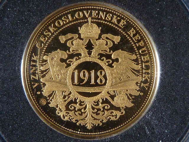 Kolekce Historie ČSR 2018- Vznik ČSR 1918, Au 0.999, 13 mm, 1.25 g