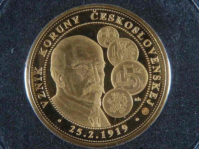 Kolekce Historie ČSR 2018 - Vznik Koruny Československé, Au 0.999, 13 mm, 1.25 g