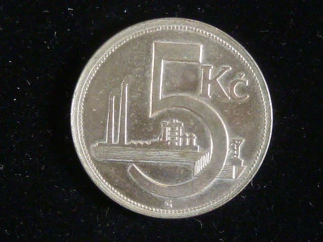 5 Koruna 1925 zkušební ražba CuNi 6,95 g., průměr 26,5 mm, M.CH. 2b, velmi vzácná